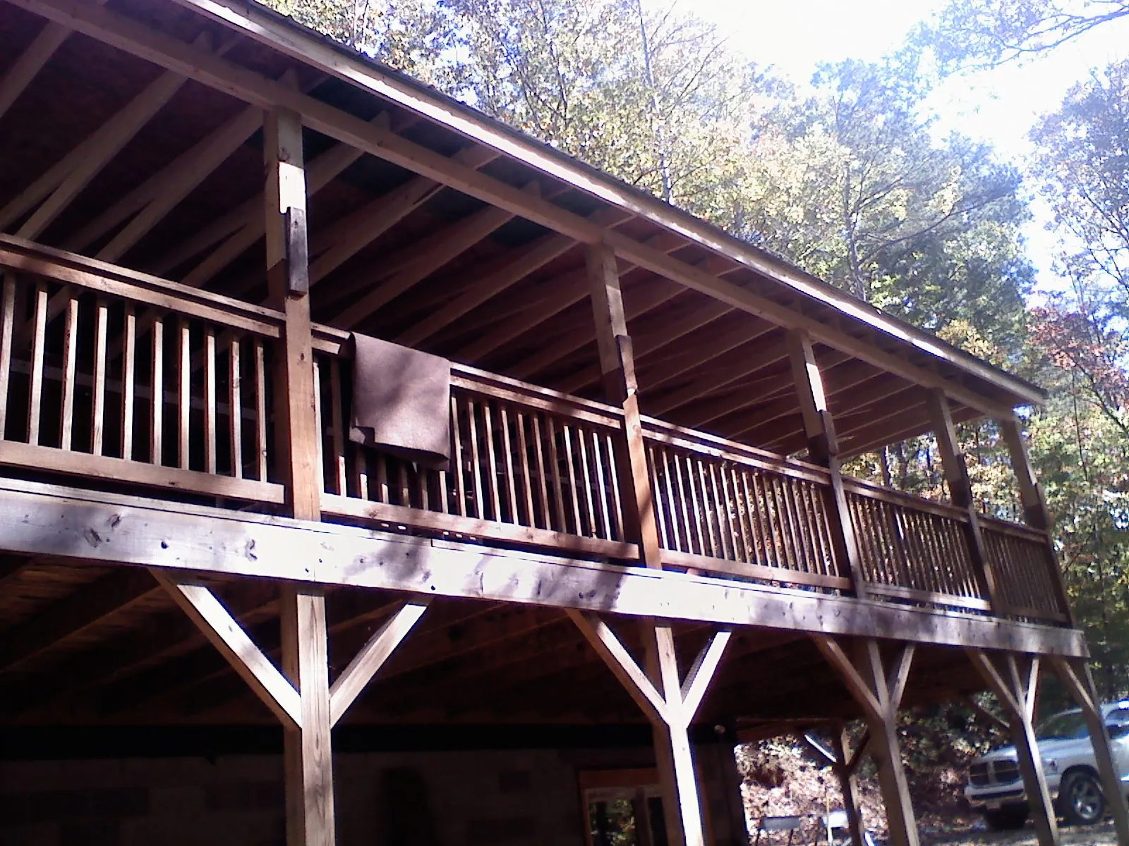 Timber framing under a new elevated porch and deck — Roof Leak Repair in Sagle by Roofing Brothers